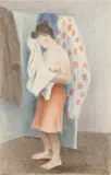 Raphael Soyer, Young Girl Drying Herself, lithograph in color, ca. 1940