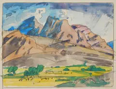 Frank N. Wilcox, Western Landscape, watercolor and graphite on paper