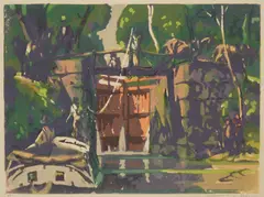 Frank N. Wilcox, Canal Lock, Maumee, silkscreen in colors