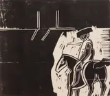 Herbert C. Cassill, Rider, linocut, 1967