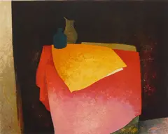 Claude Gaveau, Tabletop Still-Life, lithograph in colors