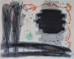 Jacob Kainen, Bright Afternoon color softground, etching and aquatint on Rives BFK paper, 1977