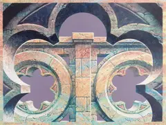 Baptistry Railing by George Kozmon, lithograph in colors, 1986, offered Jun 2024