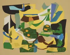Untitled- Abstract by A Markham, silkscreen in color, offered Jun 2024