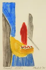 Matt Phillips, Market India, monotype in color, 1998