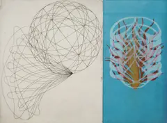Steven Sorman, for wont, etching and collage, 2004