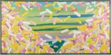 Paul Spina, Suburban Landscape, acrylic on canvas with carve wood elements, 1984