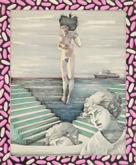 Untitled by Paul Spina, pen and ink and watercolor on paper, ca. 1960's, offered Apr 2024