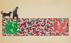 Untitled by Paul Spina, acrylic and pen and ink on paper, 1986, offered Apr 2024