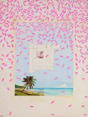Untitled Drawing #6 by Paul Spina, pen and ink, watercolor and collage on paper, ca. 1975-80, offered Apr 2024