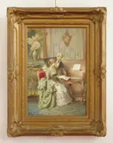 The Music Lesson by Francesco Ballesio, watercolor on paper, offered Jun 2024