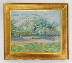 Spring Landscape oil on canvas by Charles S. Kaelin, oil, offered Jun 2024