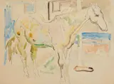 William Sommer, Horse, watercolor on paper
