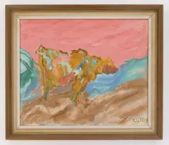 Henryk Gotlib, A Cow, oil on panel