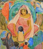 Alice Schille, Guatemalan Mother and Child, watercolor on paper, ca. 1930-35