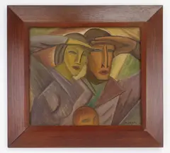 M Scott, Family, oil on canvas
