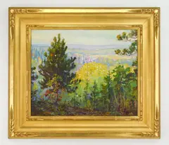 Glenn C. Sheffer, Early Fall Landscape, oil on board