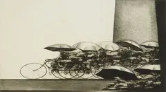 Shigeki Kuroda, Orient Express, drypoint, singed