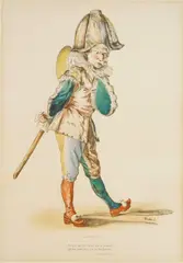 Edouard Manet, Polochinelle (Guerin 79); (Harris 80), lithograph in colors, 1874, 4 state of four