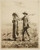 Jean-François Millet, Le Depart Pour Le Travail, etching on laid paper, 1863
