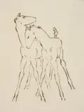 Renée Sintenis, Two Horses, etching