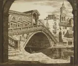 John Taylor Arms, Shadows of Venice, etching and aquatint on green paper, 1930