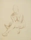George Bellows, Nude Woman Seated with Folded Hands, lithograph, 1917