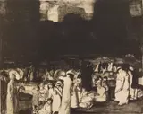 George Bellows, In The Park, Dark, lithograph on wove paper, 1916