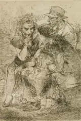 Isabel Bishop, Double Date Delayed, etching