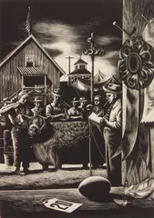 Stevan Dohanos, State Fair wood, engraving, 1948