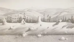 Roger Medearis, Fallen Pine, lithograph, 1982