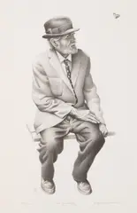 Roger Medearis, The Butterfly, lithograph, 1987