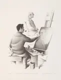 Roger Medearis, Tom Benton Painting a Portrait-