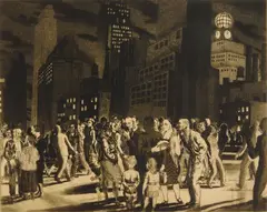 Harry Sternberg, Principle #7: Masks, etching and aquatint, 1931