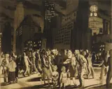 Harry Sternberg, Principle #7: Masks, etching and aquatint, 1931