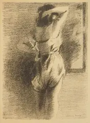 Raphael Soyer, Before the Mirror, lithograph