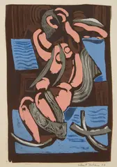 Albert Urban, Nude, silkscreen in colors, 1946