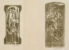 1). Seated Figure: Woman at a Table by Max Weber, woodcut, 1920, offered Jun 2024
