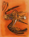 Wifredo Lam, Soeur de Gaszelle, lithograph in colors, 1974