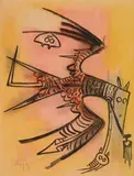 Wifredo Lam, Lune Haute, lithograph in color, 1974