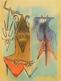 Wifredo Lam, Demons Familiers, etching and aquatint in color, 1974