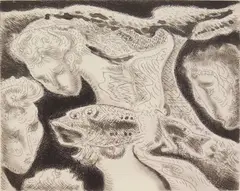 Le Carpe by André Masson, etching and aquatint, 1947, offered Jun 2024