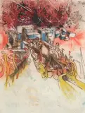 Roberto Matta, Le Palais D'hiver (La Revoluation D'Octobre)-, etching and aquatint in color, 1976-77