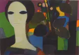 André Minaux, Fenetre Au Bouquet, lithograph in colors, 1967