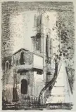 John Piper, St. Anne's Limehouse London by Nicholas Hawksmoor, lithograph in color, 1964