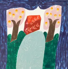 Carol Summers, Tomb of the Prophet, woodcut in color, 1990