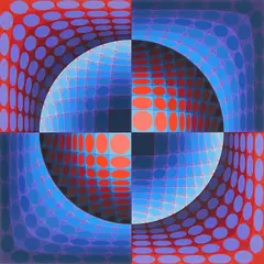 Relat by Victor Vasarely, silkscreen in colors, 1978, offered Jun 2024