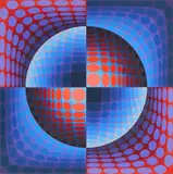 Relat by Victor Vasarely, silkscreen in colors, 1978, offered Jun 2024