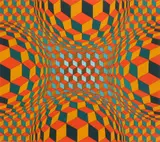 Cel Kah by Victor Vasarely, silkscreen in color, 1970, offered Jun 2024