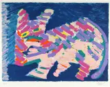 Resting Cat by Karel Appel, lithograph in colors on Arches paper, offered Apr 2024